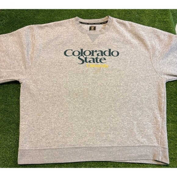 Vintage Colorado State Rams sweatshirt mens large gray green Y2K crewneck RK - Picture 2 of 11